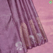 Baby Pink Silver And Gold Zari Pine Tree Design  With Self Color Border Trendy Silk Saree