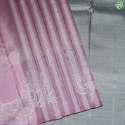 Baby Pink Silver Zari With Self Color Border fancy Trendy Silk Saree