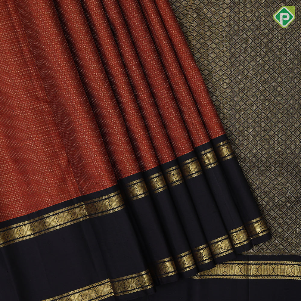Lavender gold zari vairaoosi checks coffee brown gold zari rettapet border vintage traditional silk saree