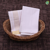 Light Lavender gold zari mayilkan border 8*4 Dhoti 3 in 1 Vesti Set