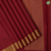 Chilly Red Gold Zari Vairaoosi Checks Self Colour Bavanji Border Design Traditional Silk Saree