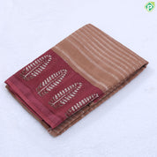 mahanthi green with cream lines design purple cream tree border fancy cotton saree