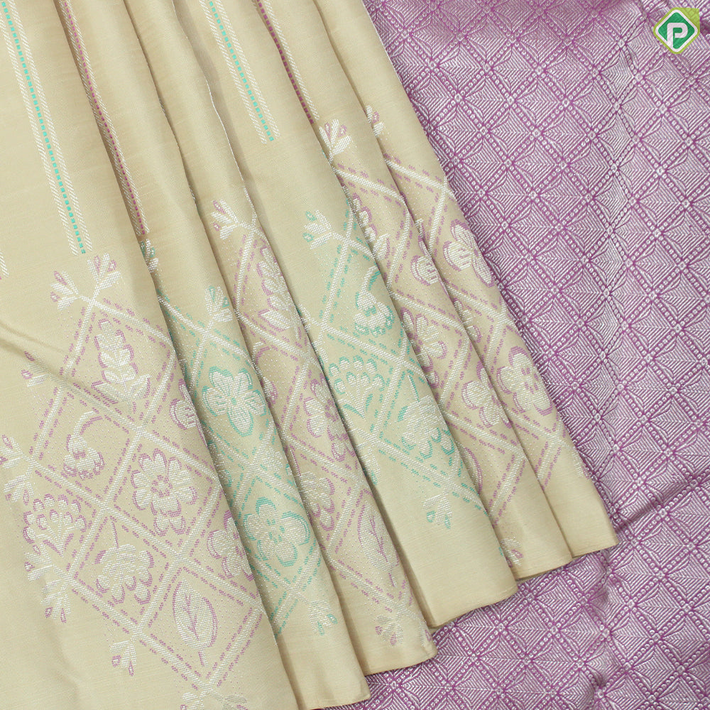 Sandal Wood Silver Zari And Thread Work  With Self Color Fancy Trendy Silk Saree