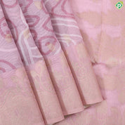 onion pink gold zari leaf and graphitic art design self gold zari floral creeper border fancy cotton saree