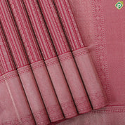 Purple Pink gold zari thick stripes design light pink gold zari mango butta border trendy silk saree
