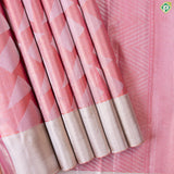 Peach With Silver Gold Zari bavanji Border Trendy Designer Silk Saree