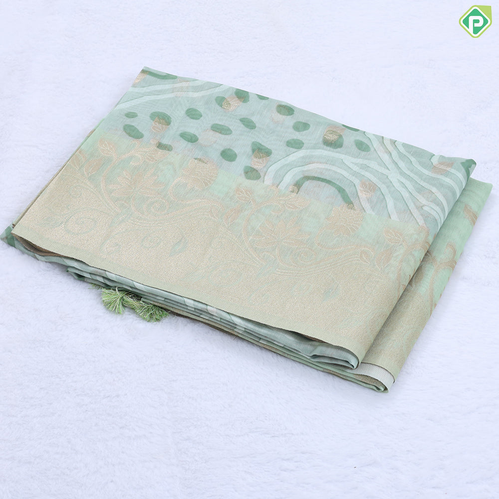 onion pink gold zari leaf and graphitic art design self gold zari floral creeper border fancy cotton saree