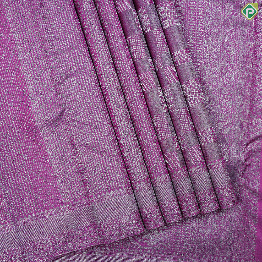 Purple With Neem Zari Contemporary Design Self Colour Trendy Designer Silk Saree