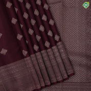 beetroot maroon neem zari flower butta design self zari multi design lines border traditional silk saree