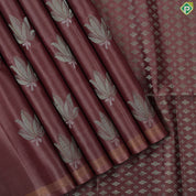 Onion pink colorful zari lotus butta design self color gold zari plain border soft silk saree
