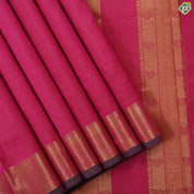 Rose pink vairaoosi lines design self gold zari mango butta zig zag border madisar 10 yards silk saree