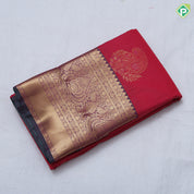 Honey orange gold zari stripes and fancy mango meena work army green gold zari thilagam border art silk saree