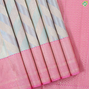 Dark lavender silver gold zari arrow line design beige silver gold zari spin weave design Trendy silk saree