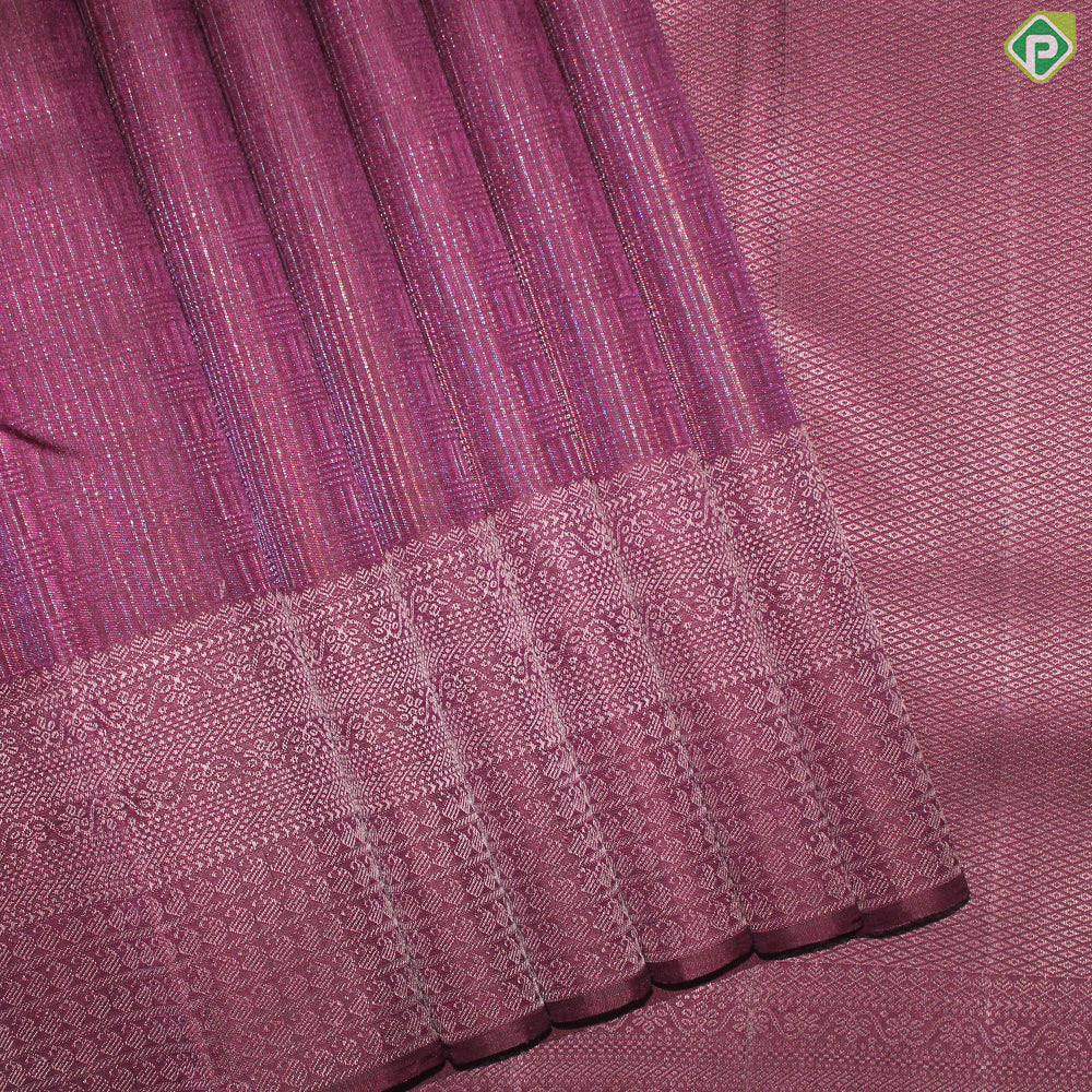 Beetroot Maroon Silver Gold Zari Lines With Self Color Border Trendy Silks Saree