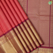 Maroon gold zari vairaoosi checks window panel design self gold zari diamond butta border traditional silk saree
