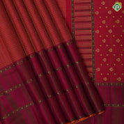 Reddish Orange Gold Zari Weave Design Dark Pink Floral Border Design Trendy Silk Saree