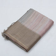 Multi color bars design self plain border fancy cotton saree