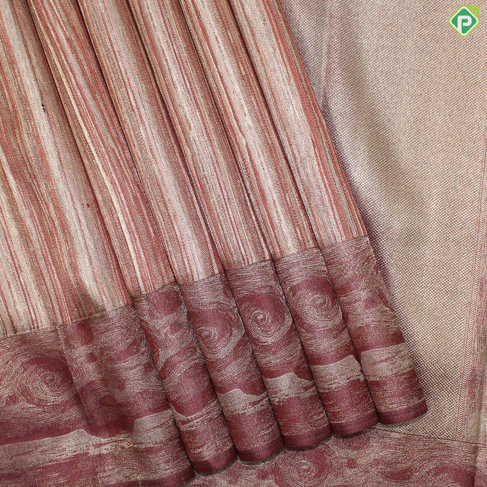 Dusty Pink Silver Gold Zari With Dark Onion Pink Border Fancy Trendy Silk Saree