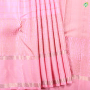 baby pink gold zari zari kattam design self rettapet border bridal silk saree