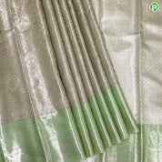 Pista Green With Neem Zari Small Creeper Design And Rexona Green Border Grand Tissue Bridal Silk Saree