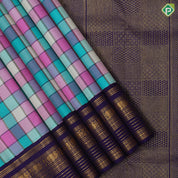 Multi color Paalum Pazhamum zari kattam Design royal blue gold zari multi design lines border traditional silk saree