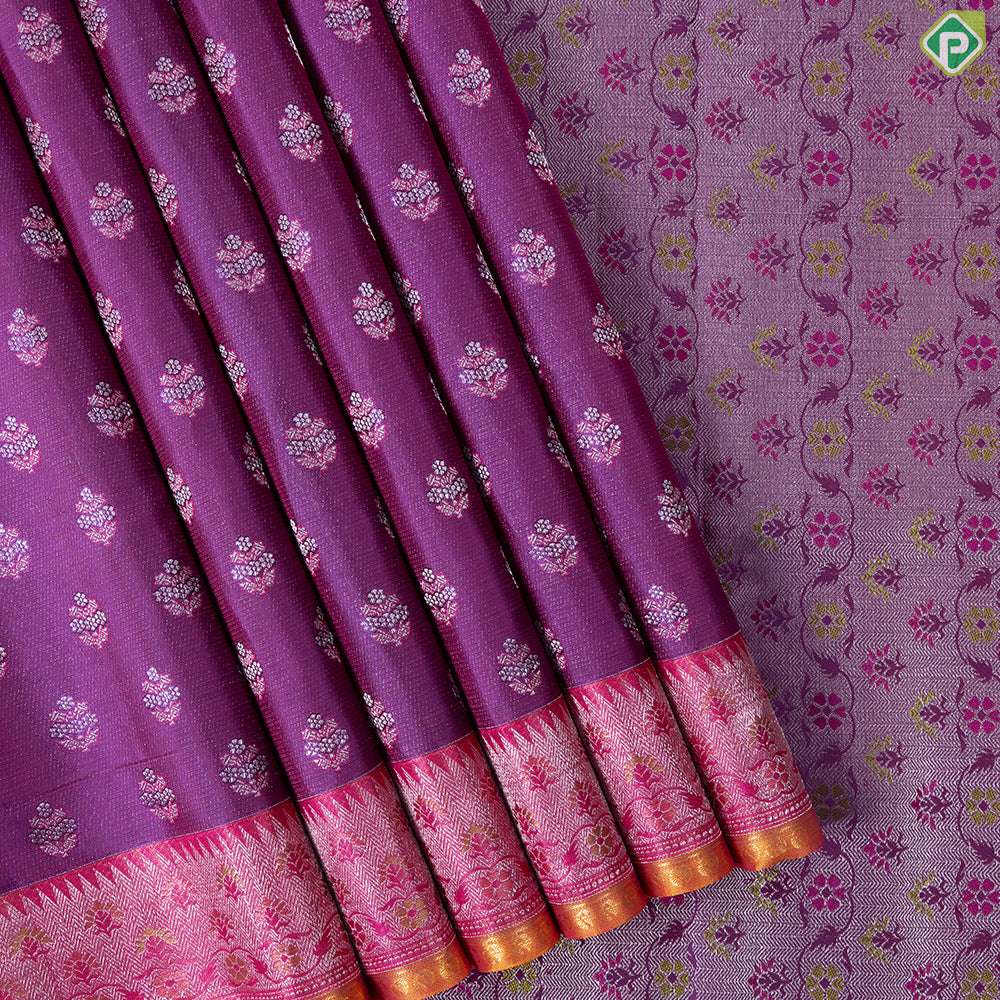 Magenta Purple With Semi Contrast Pythonic Design Border Trendy Designer Silk Saree