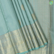 Manthulir green gold zari vairaoosi checks self gold zari multi design lines border traditional silk saree