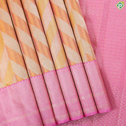 Dark lavender silver gold zari arrow line design beige silver gold zari spin weave design Trendy silk saree