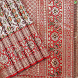 Silver Zari With Gold Zari Pythonic Border Grand Bridal Signature Tissue Silk Saree
