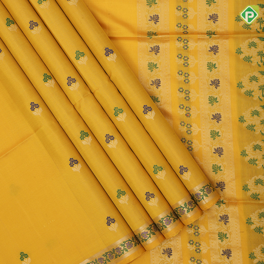 grape brown gold zari meena work butta design self color meena work rangoli border soft silk saree