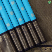 Rama Blue Paalum Pazhamum Border Retro Traditional Silk Saree