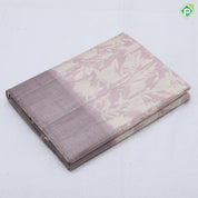 creamy color geranial effect design self plain border fancy cotton saree