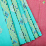 Rexona Green silver Gold Zari Butta Ikkat Pochampalli silk saree