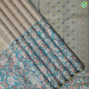 silver gold zari by zari checked weaved design jade green parrot rose cashew detailed border bridal silk saree