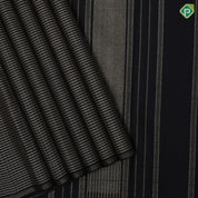 Black with sandal checks and stripes design borderless edge border Luxury black silk saree