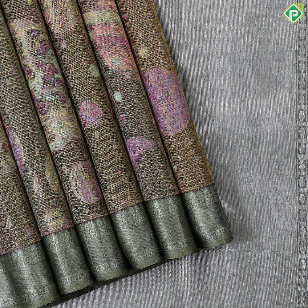 Multi color galaxy inspired hand woven signature edition silk saree