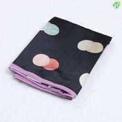 Black With Multi Colour Cercles Design Fancy Saree