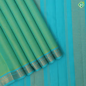 Parrot green dual tone weaved rexona green gold zari mango design border Plain traditional vintage silk saree