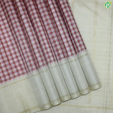 Multi color Checks Gold Zari With Cream Color Border Traditional Silk Saree