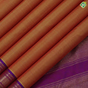 Mango yellow full body plain weaved purple with gold zari edge border vintage traditional silk saree