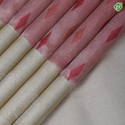 Powder pink dual tone zari and tread diamond butta goldish grey self fancy design border grand tissue silk saree