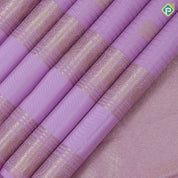 Lavender with gold zari vairaoosi checks butta design self gold zari retta pett border traditional silk saree
