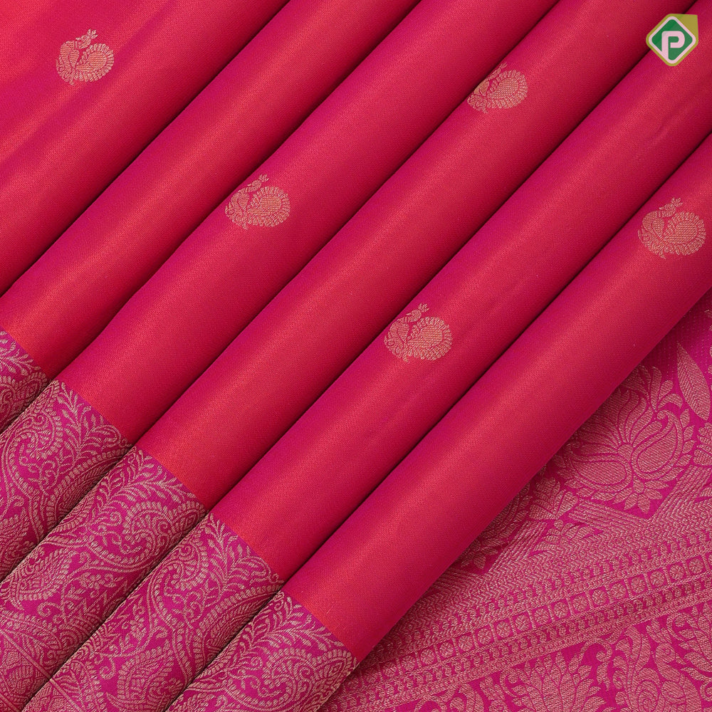 reddish pink gold zari peacock butta design rose pink gold zari banaras design border gift silk saree