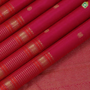 Dual shade pink gold zari small annam rudraksham butta self gold zari thread work multi lines border traditional silk saree
