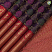 Purple blue gold zari meena work grand creeper design rani red gold zari mayilkan fancy floral border grand bridal silk saree