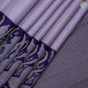 Lavender gold zari checked window panel contrast bule and gold Bharatanatyam butta traditional silk saree