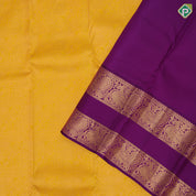 Mango gold zari multi designed shapes Purple gold zari peacock lines retta pattai border grand silk saree