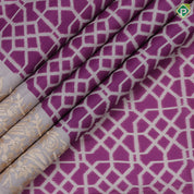 Trending color base creamy arithmetical design cream with embroidered cut work border fancy dola silk saree