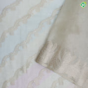 Mint green zari floral tissue design self zari floral pattern border fancy tissue saree