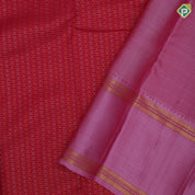 Reddish pink silver gold zari micro diamond checks pale pink gold zari retta pattai border traditional silk saree